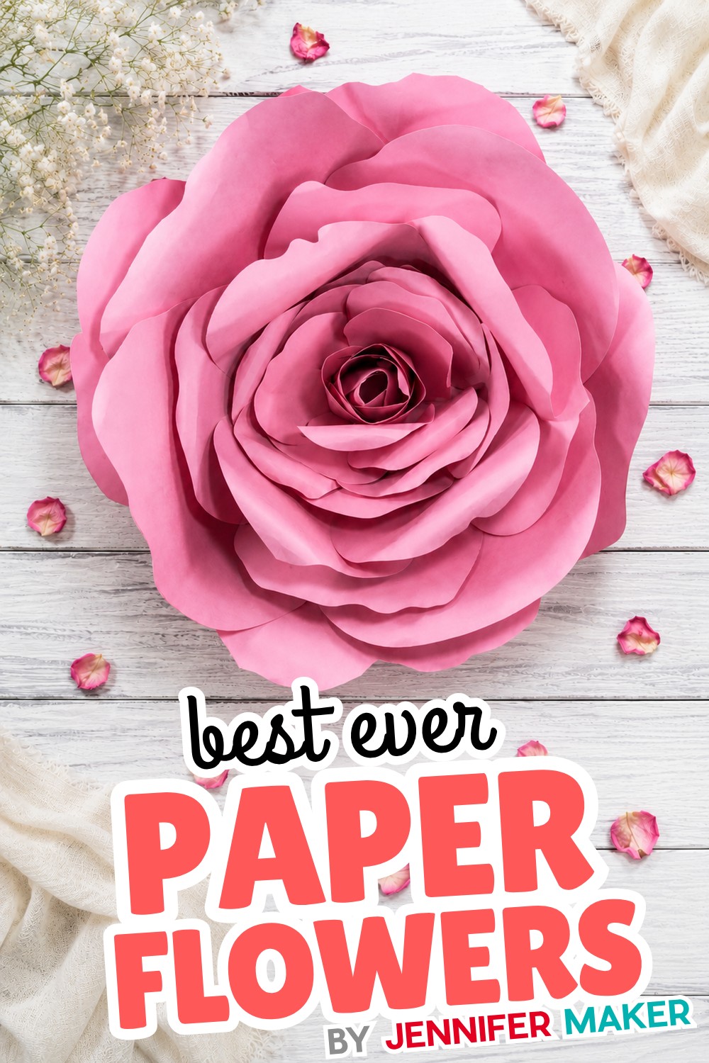 A giant spellbound paper rose with unique petals