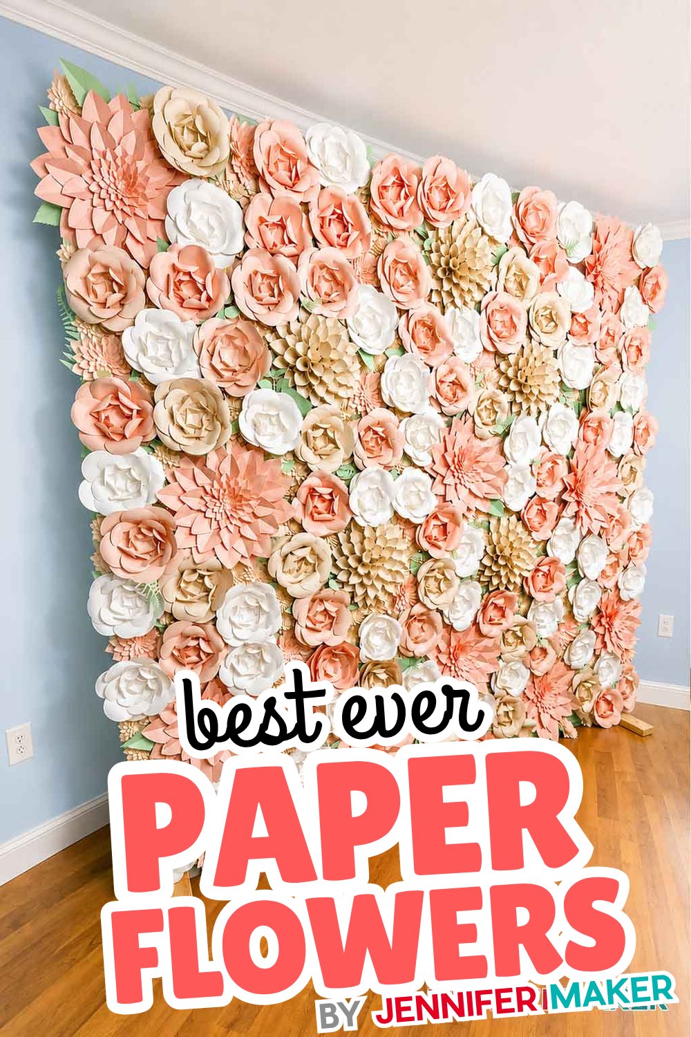 A full 8 foot paper flower backdrop wall