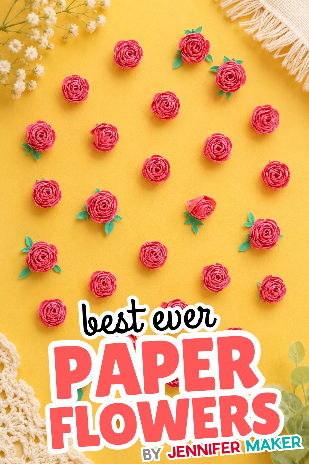 Tiny miniature paper roses for small crafts